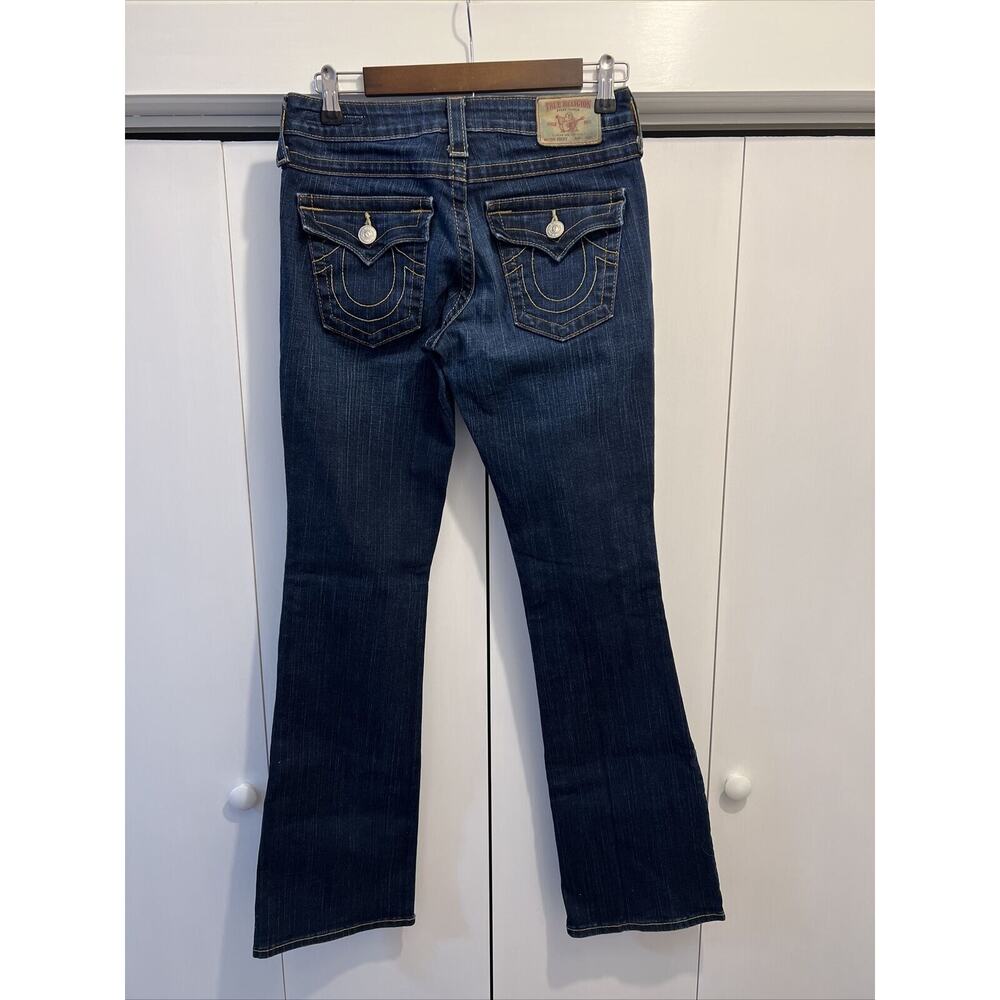 True Religion Becky Bootcut Women's Size 27x33 Dark Blue Jeans ~ Made in USA EUC